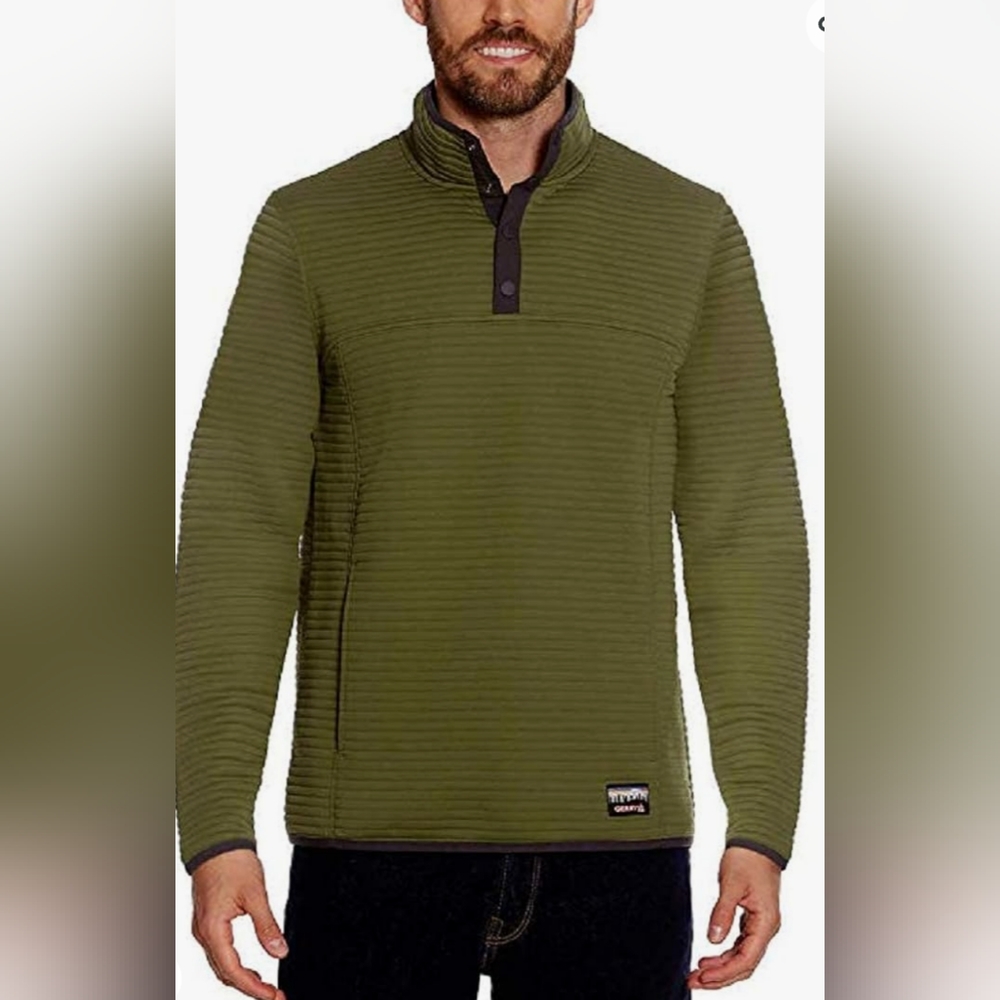 GERRY OTTOMAN 1/4 BUTTON PULLOVER MEN SIZE XL OLIVE GREEN